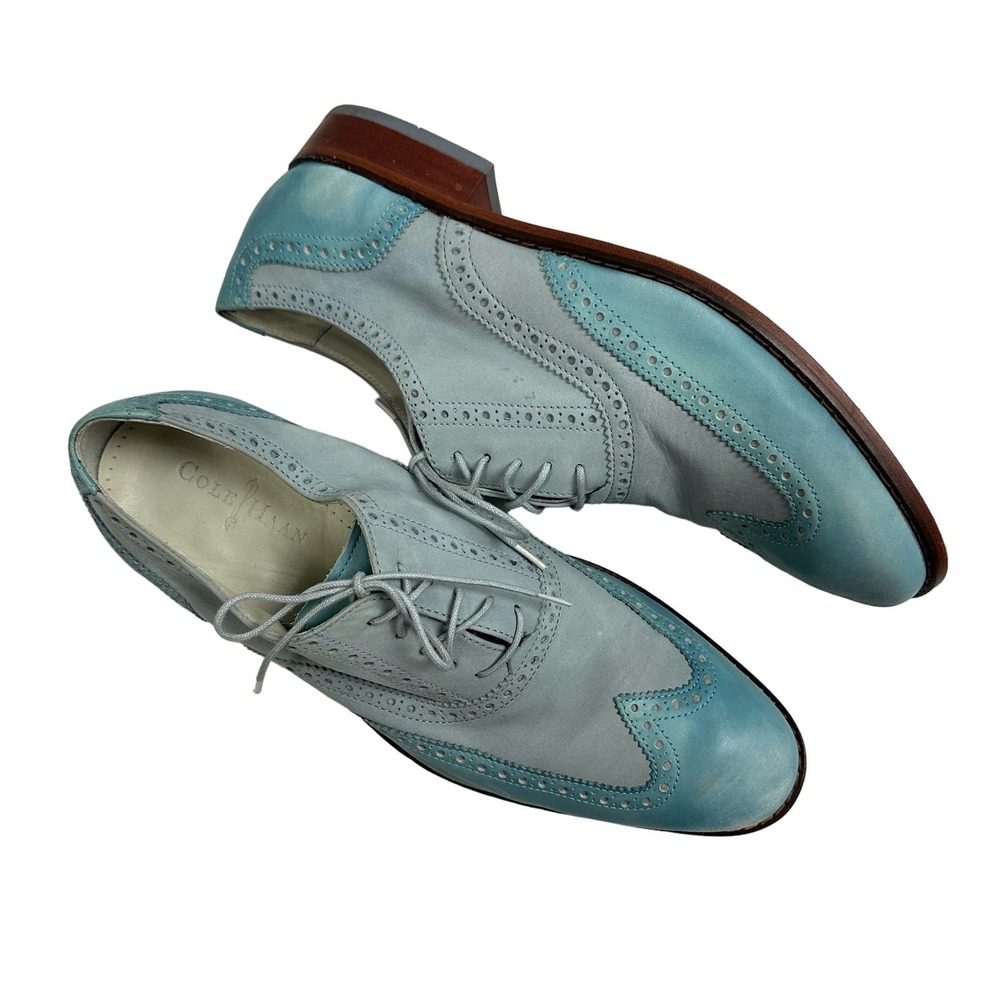 Cole Haan Blue and Teal Brogue Oxfords